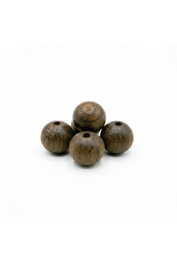 Wood round dark oak bead K4