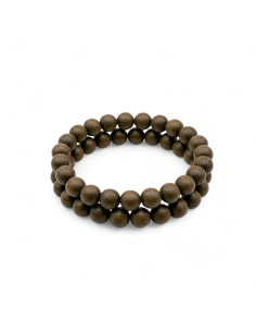 Wood round dark oak bead K4 2