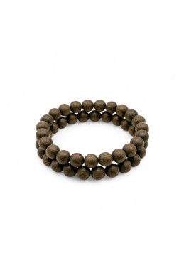 Wood round dark oak bead K4