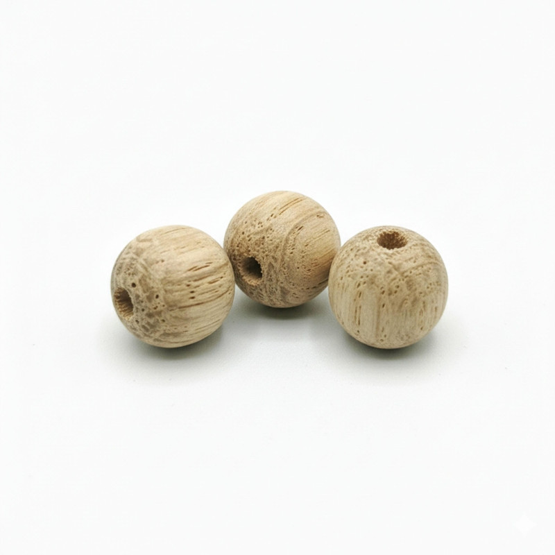 Wood round oak bead K5