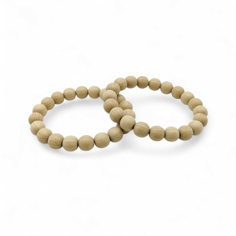 Wood round oak bead K5