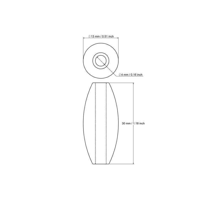 Medinis pailgas karoliukas K3