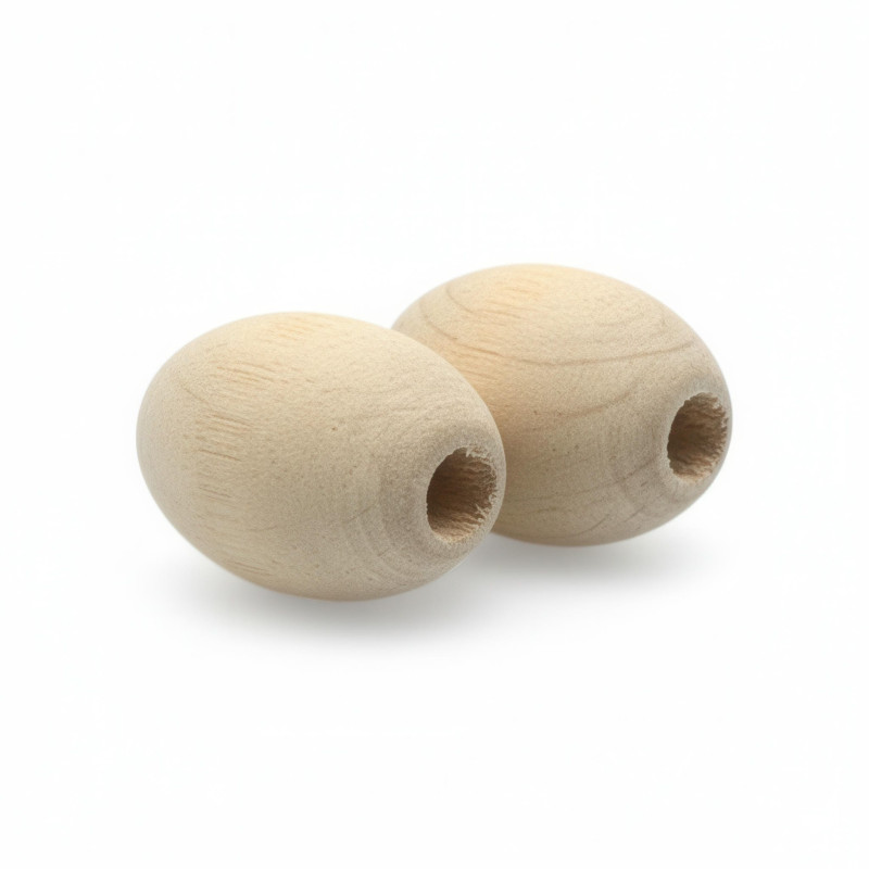 Wood Oblong Round Bead K1