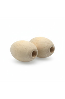 Wood Oblong Round Bead K1