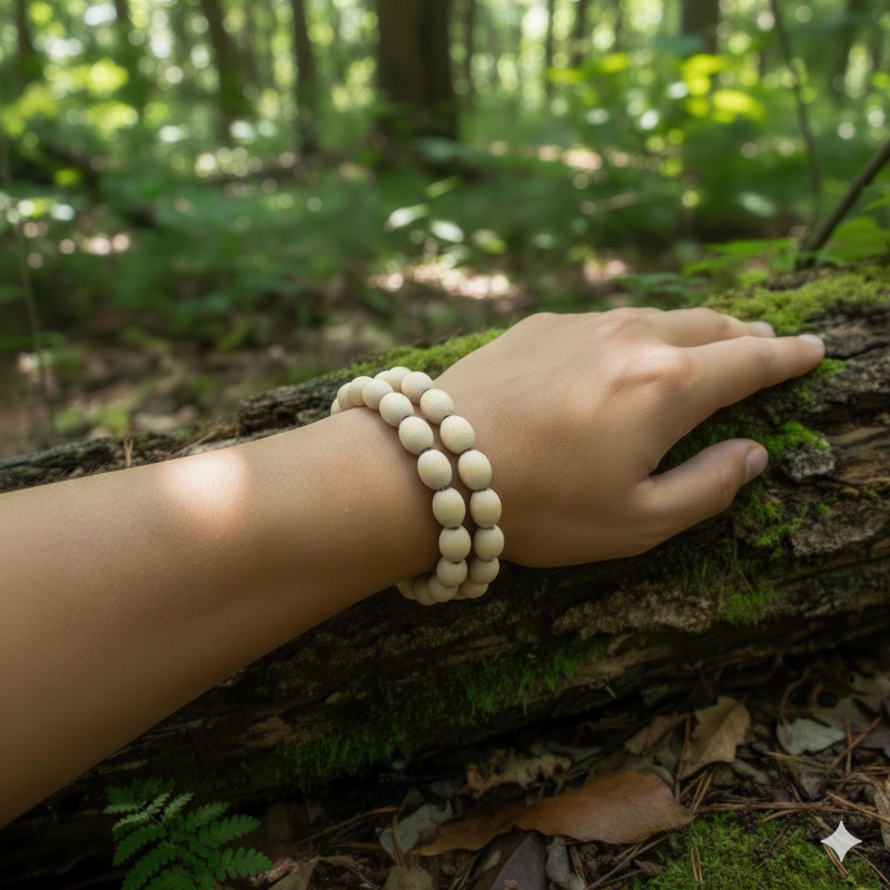 Wood Oblong Round Bead K1