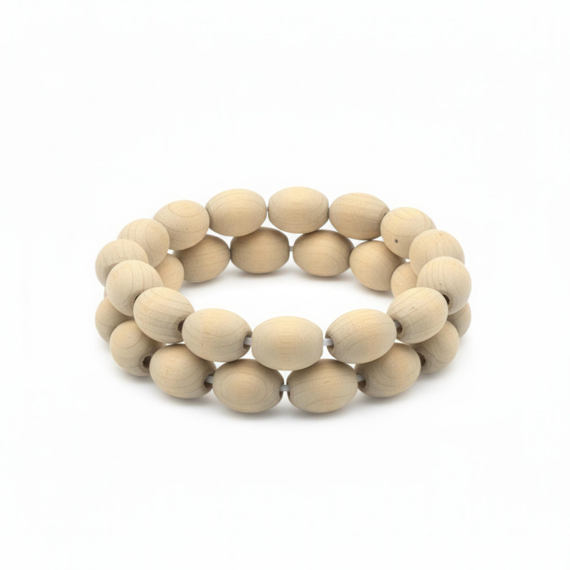 Wood Oblong Round Bead K1