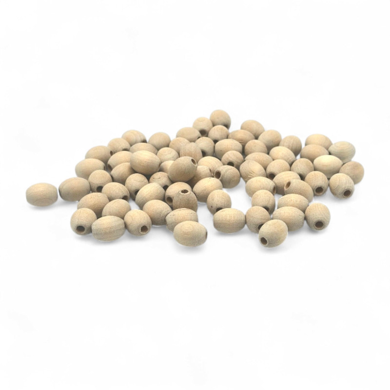 Wood Oblong Round Bead K1
